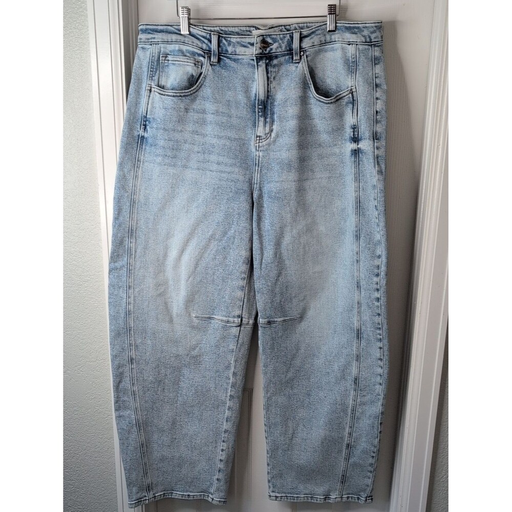 Risen Barrel Light Wash Wide Leg Women's Jeans Size 2XL